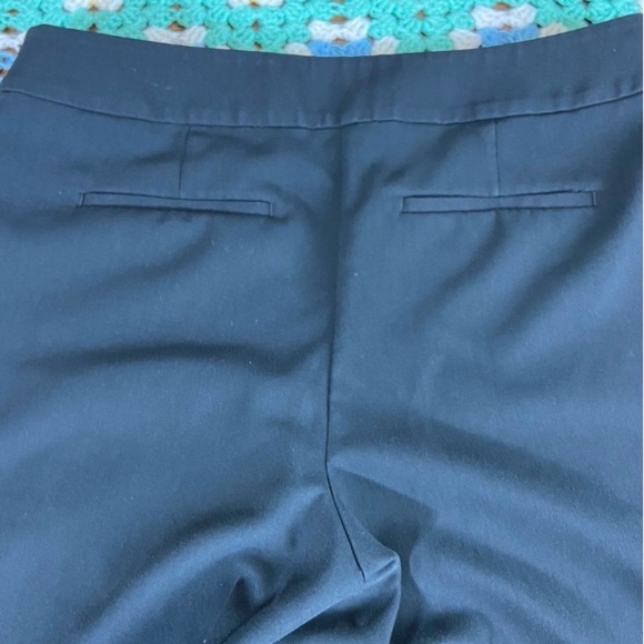 LOFT Black Wide Leg Trouser Cropped Pants Culottes Sz 10 Sailor Palazzo Capri - Picture 11 of 12